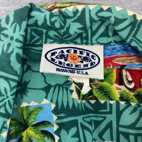 Pacific Legend Classic Car Surfing Hawaiian Button Up Shirt Men Sz XL - Picture 4 of 7